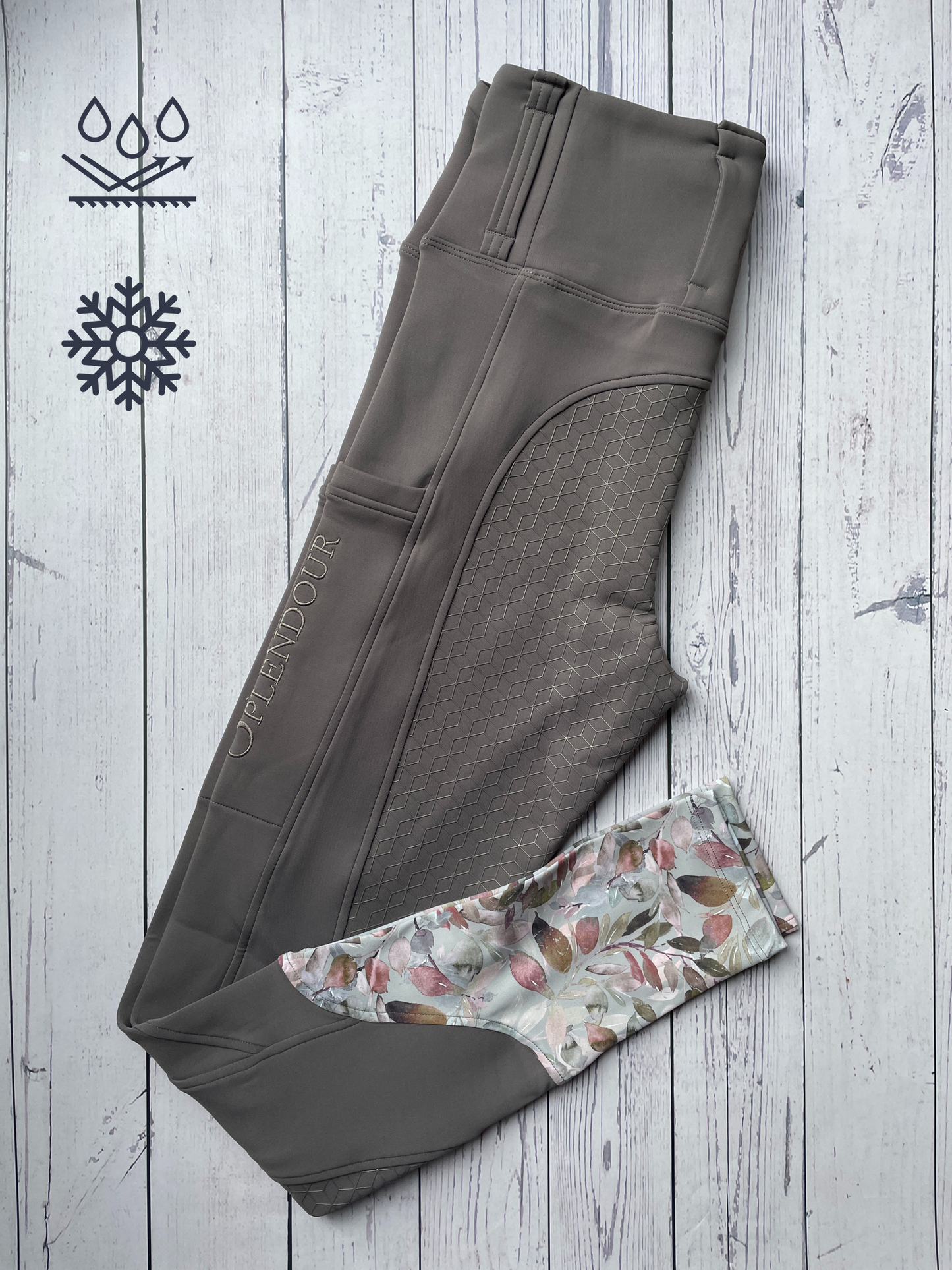 Misty Grey All Season Full Seat Riding Leggings/Tights - Water Resistant