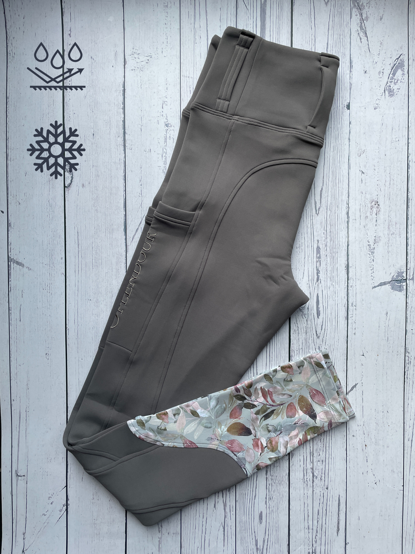 Misty Grey All Season Riding Leggings/Tights (Non Silicone) - Water Resistant