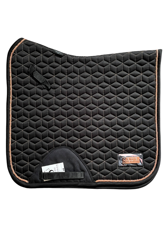 Black and Rose Gold Geo Saddle Pad Dressage