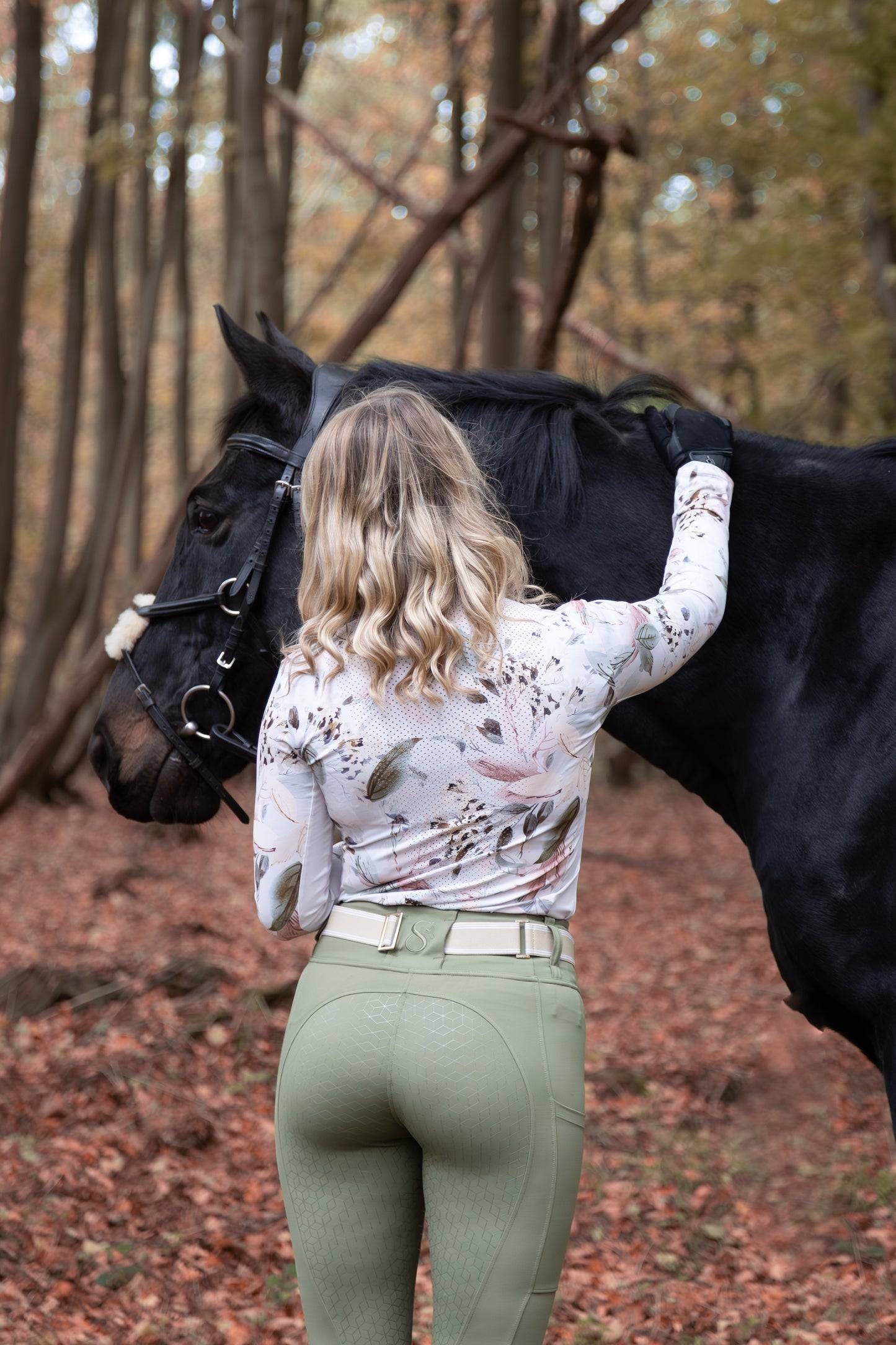 Woodland Fern Full Seat Standard Riding Leggings/Tights