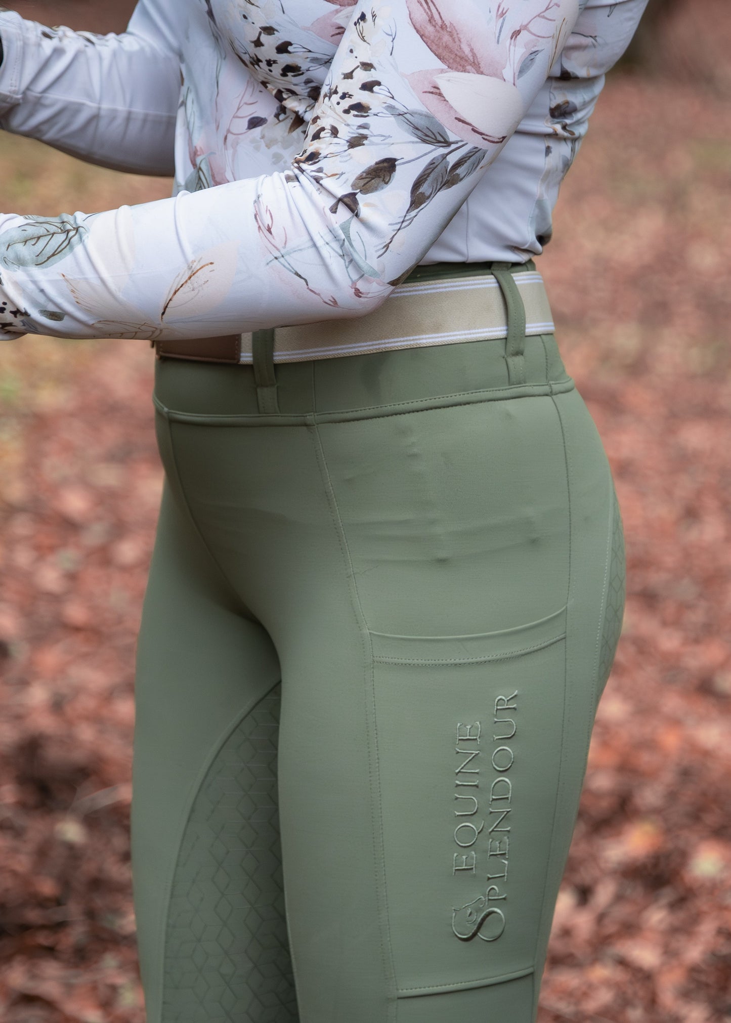 Woodland Fern Standard Riding Leggings/Tights (Non Silicone)