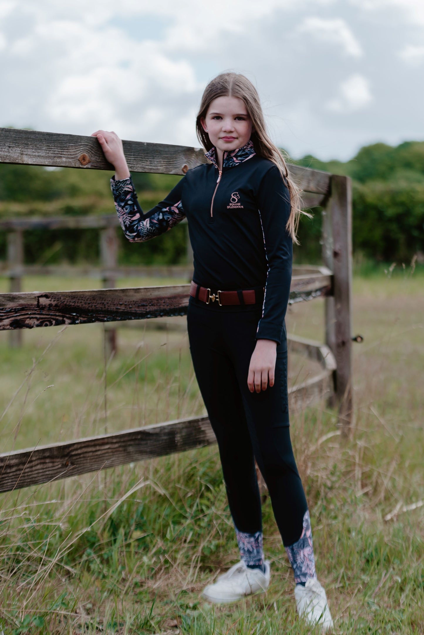 Children's Secret Garden Black Standard Full Seat Riding Leggings