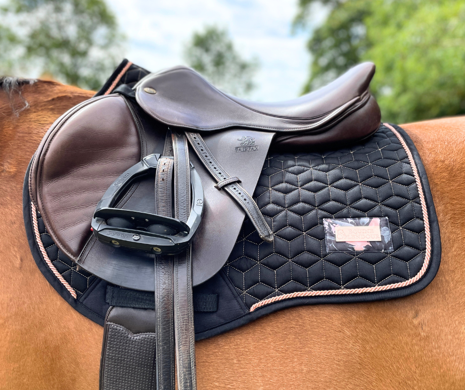 Black and Rose Gold Geo Saddle Pad GP/Jump