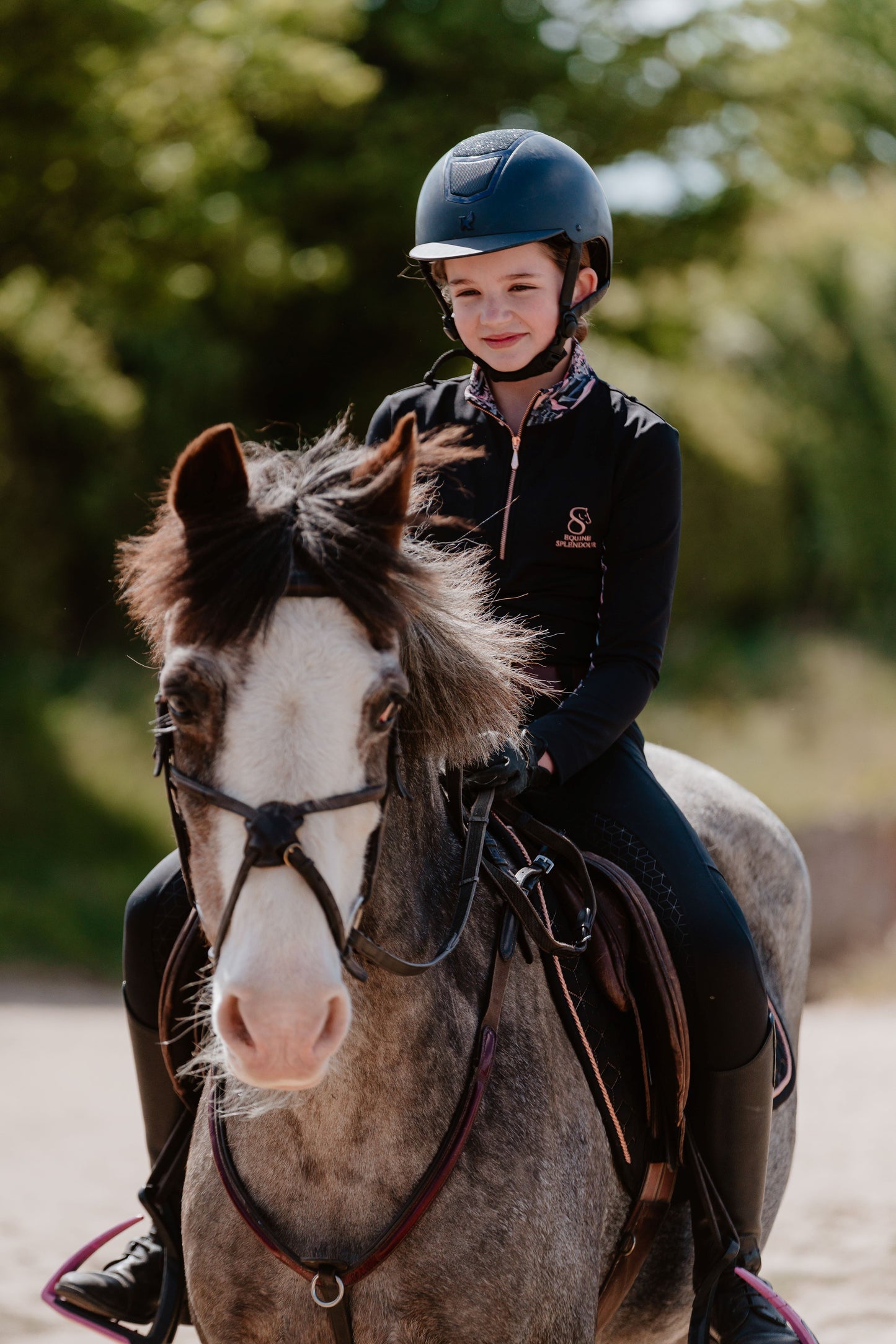 Children's Secret Garden Black Standard Full Seat Riding Leggings