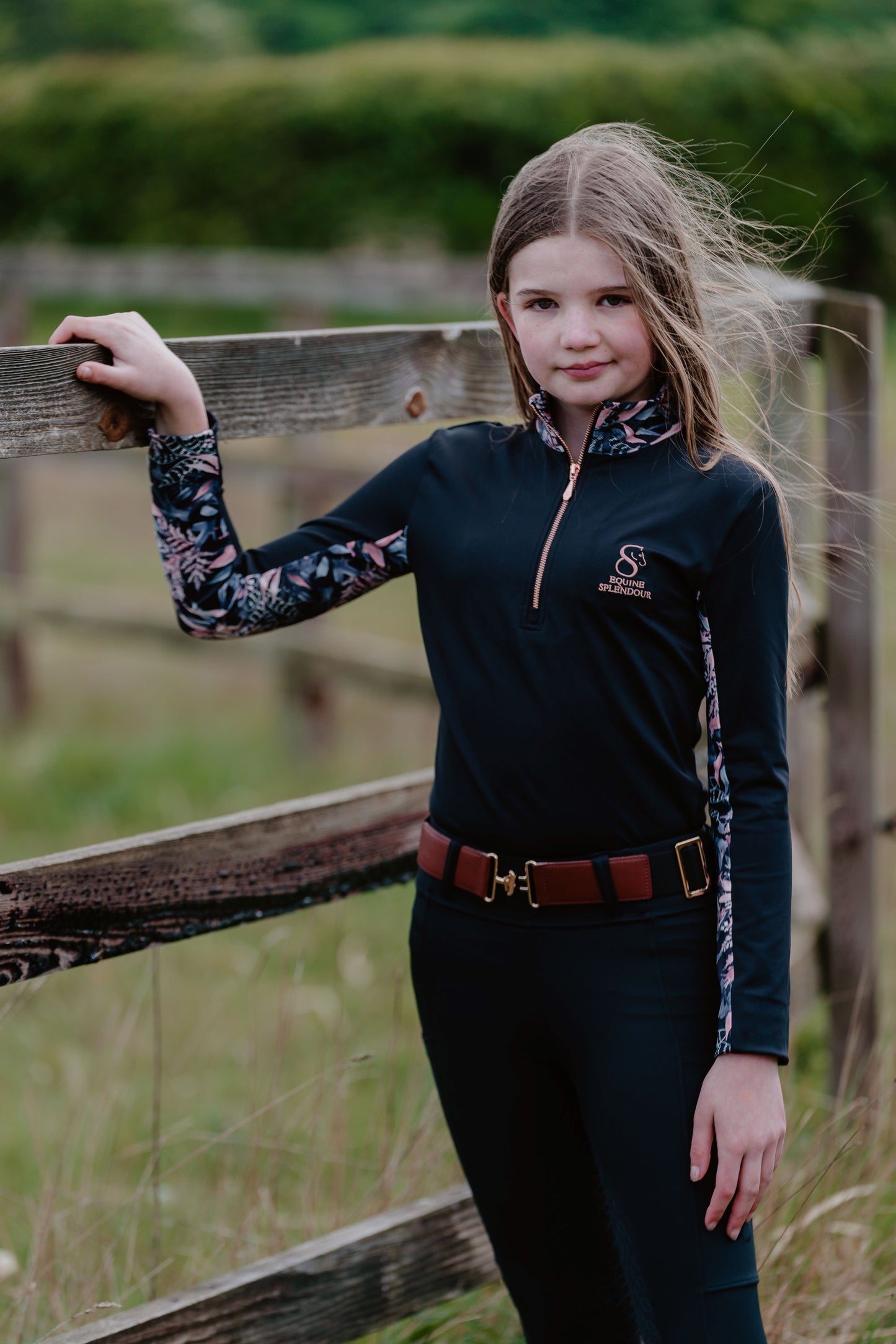Children's Secret Garden Black Standard Full Seat Riding Leggings