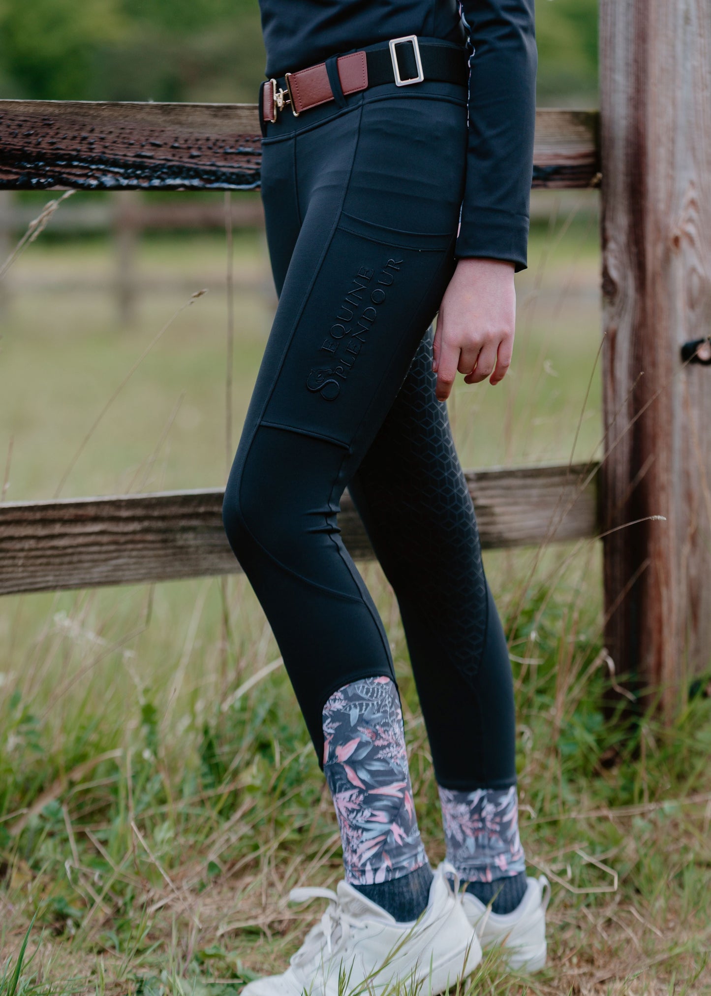 Children's Secret Garden Black Standard Full Seat Riding Leggings