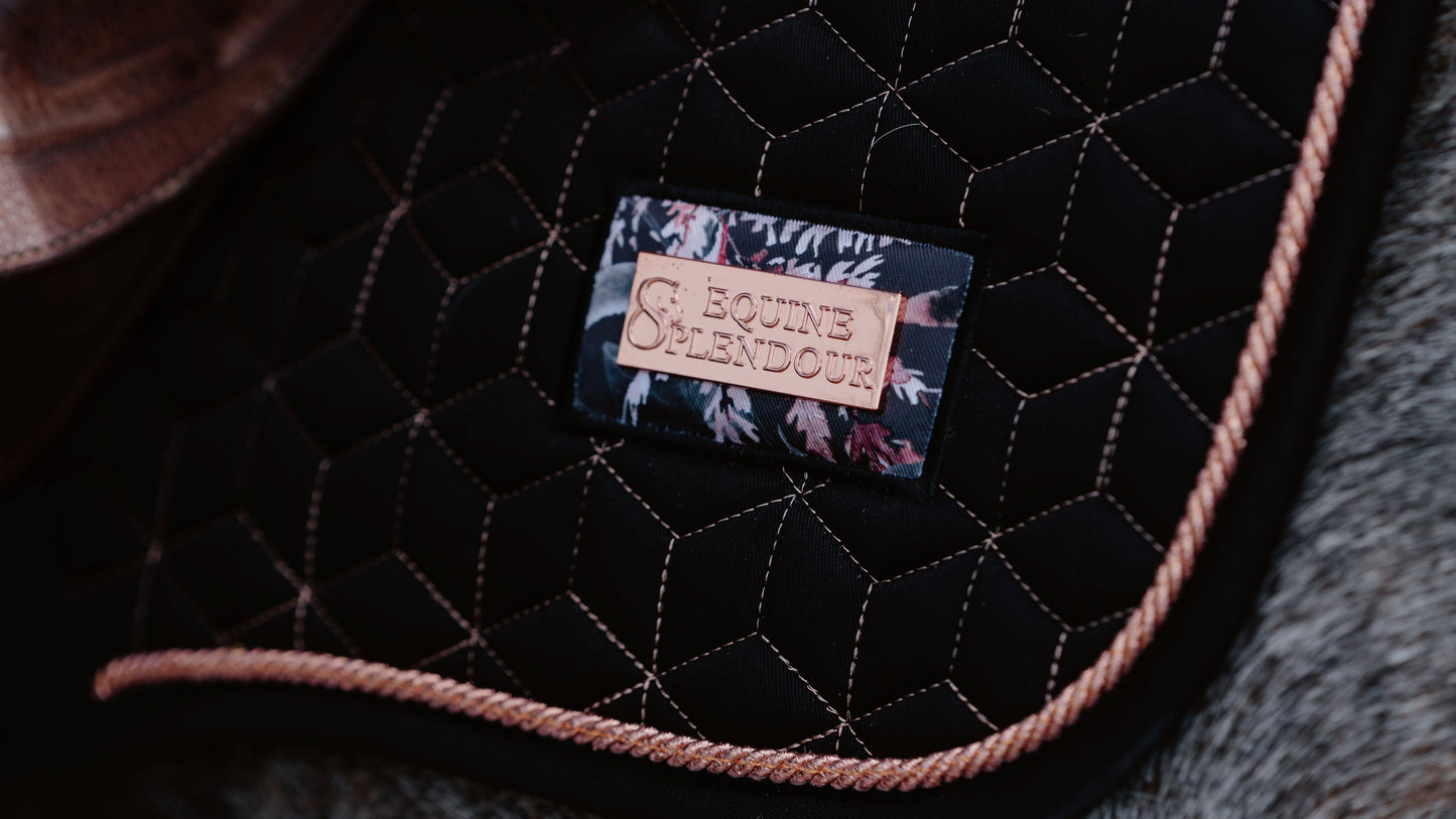 Black and Rose Gold Geo Saddle Pad GP/Jump