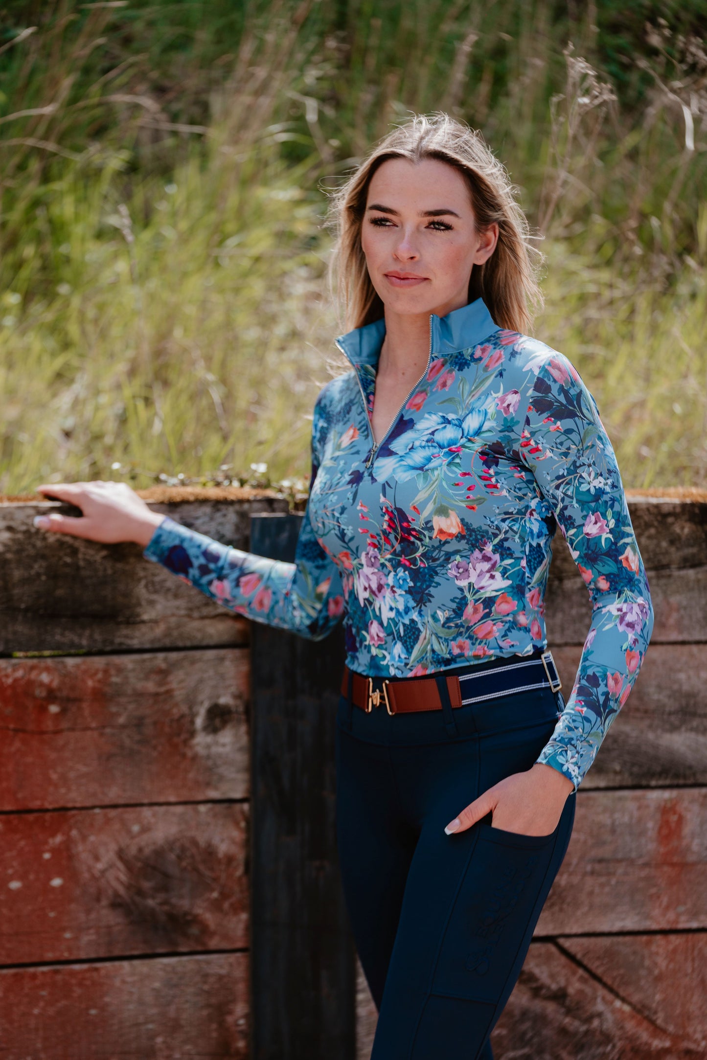 Botanic Navy Full Seat Standard Riding Leggings/Tights