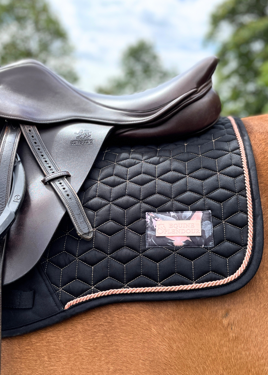 Black and Rose Gold Geo Saddle Pad GP/Jump