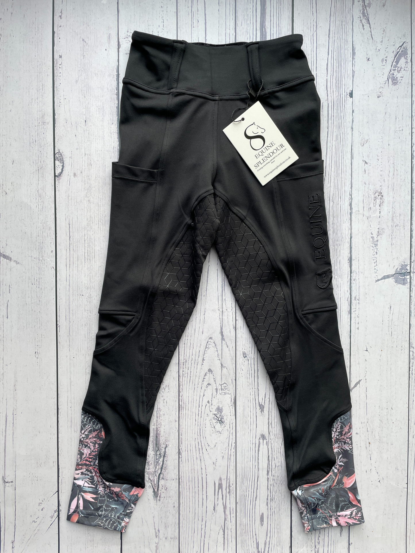 Children's Secret Garden Black Standard Full Seat Riding Leggings
