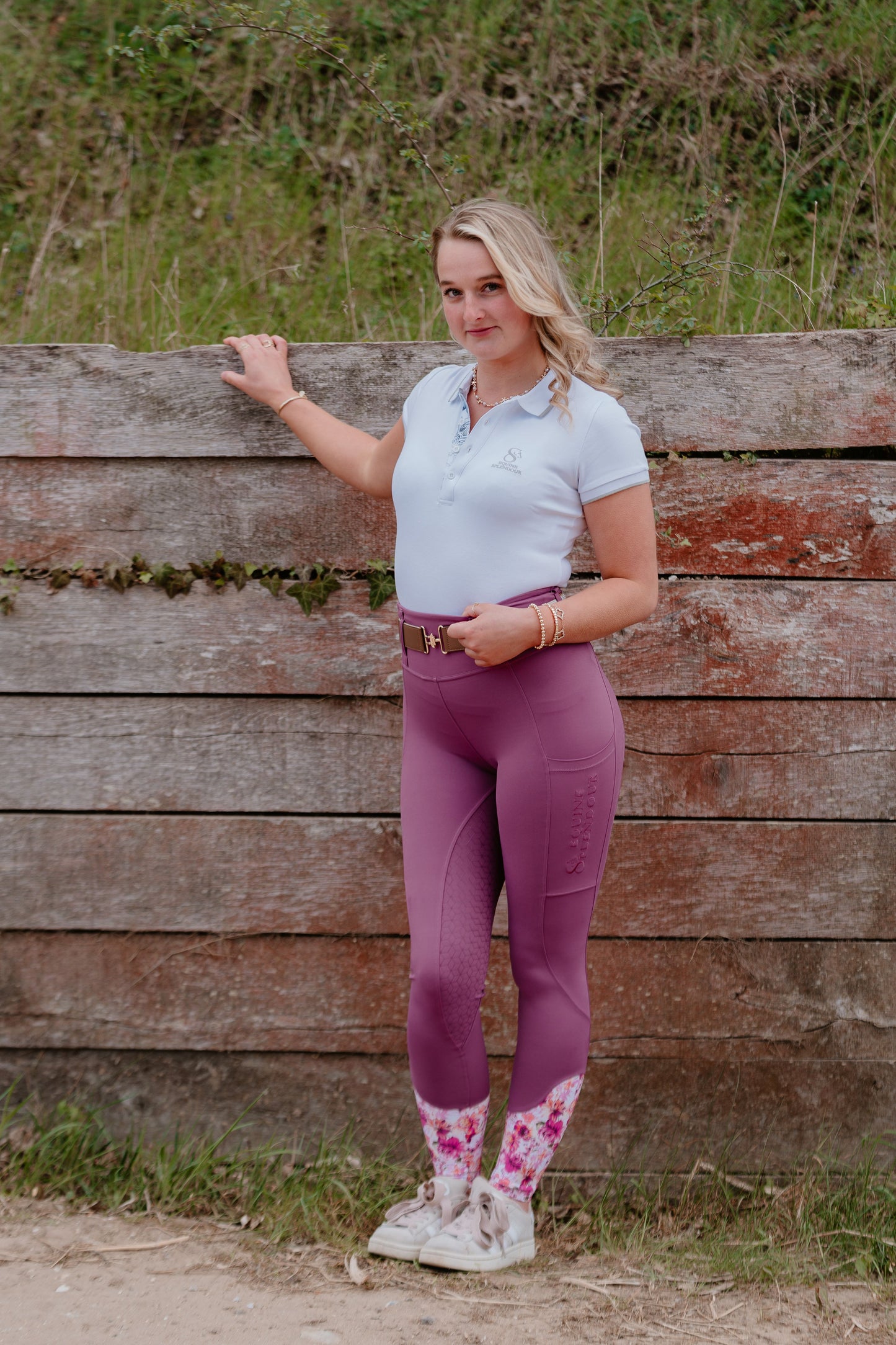 Spring Pink Standard Riding Leggings/Tights (Non Silicone)