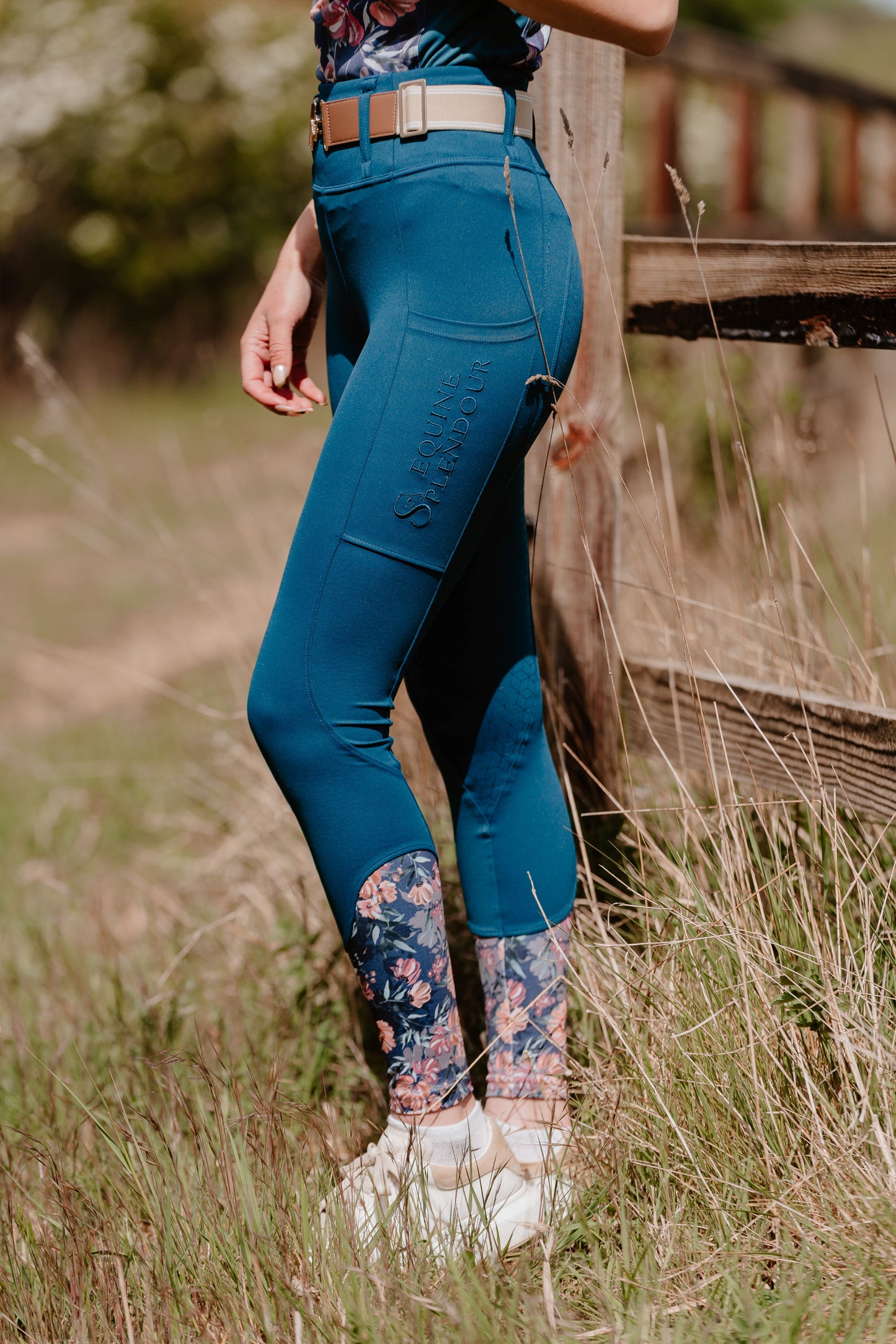 Teal Delight Standard Riding Leggings/Tights (Non Silicone)