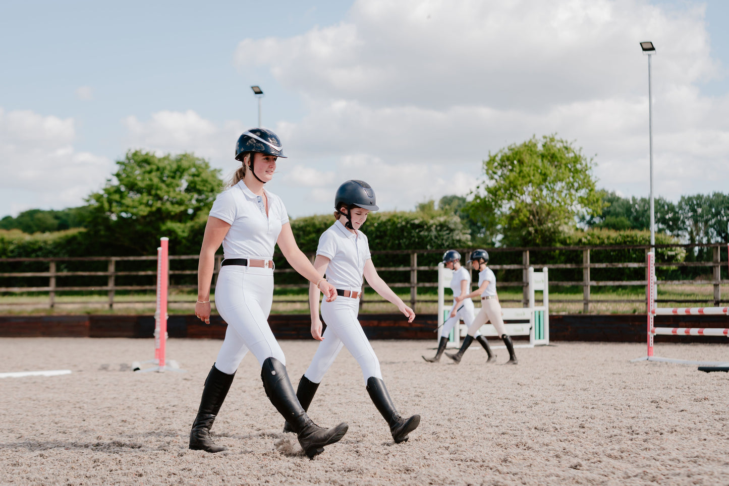 White Competition Riding Leggings/Tights Bohemian Sock (Non Silicone)