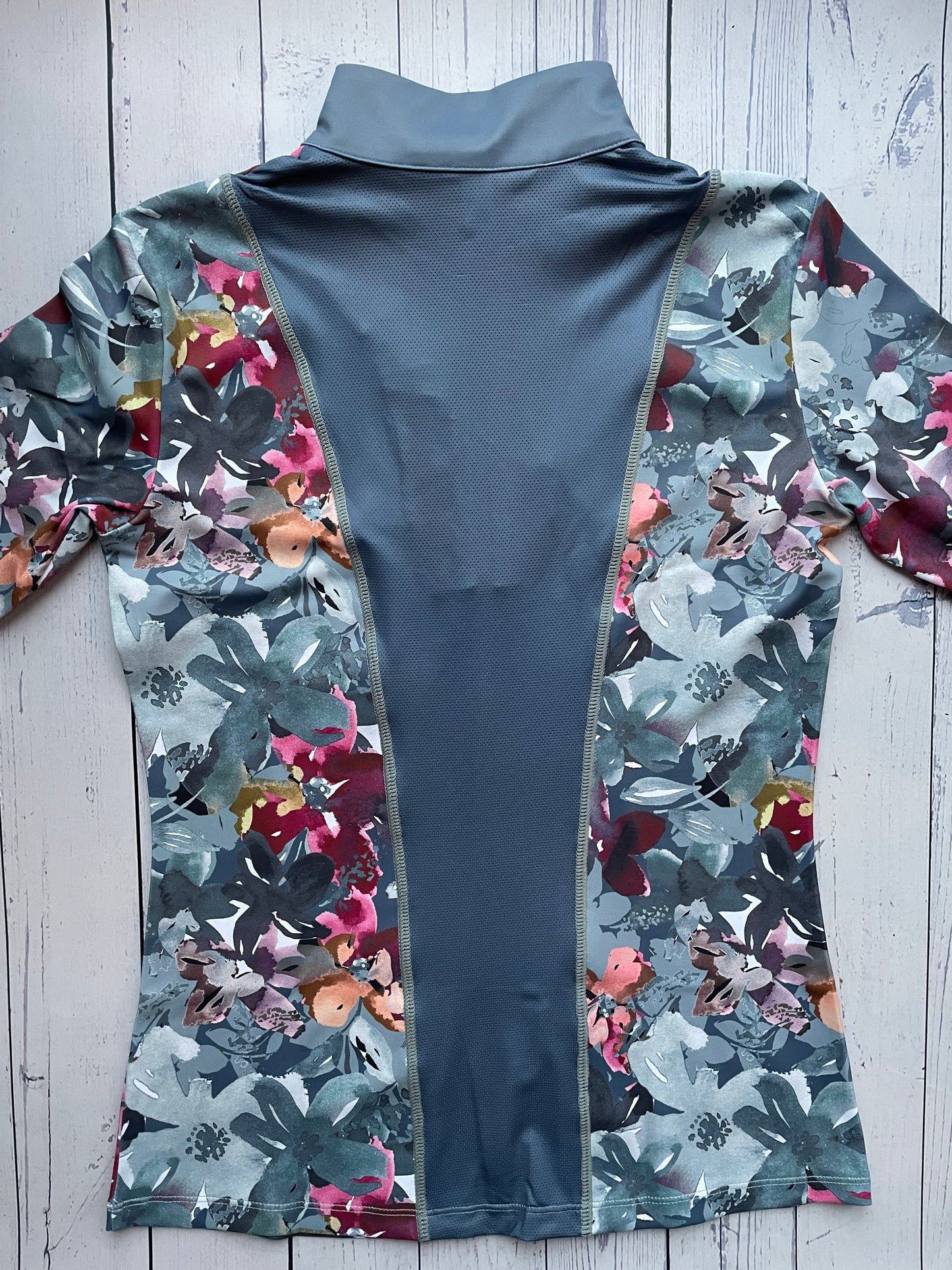 Slate Grey Floral Long Sleeve Base Layer