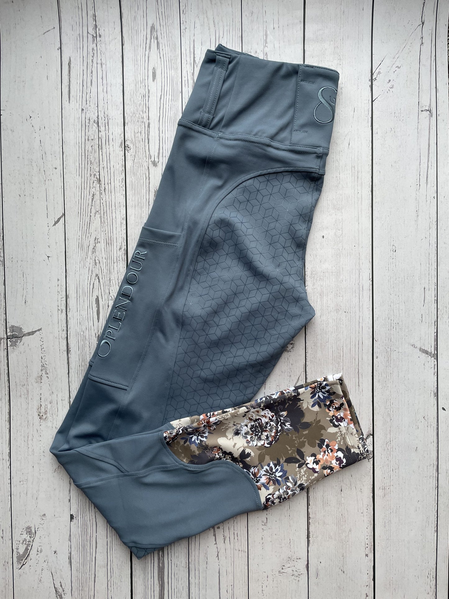 Dusky Blue Full Seat Riding Leggings