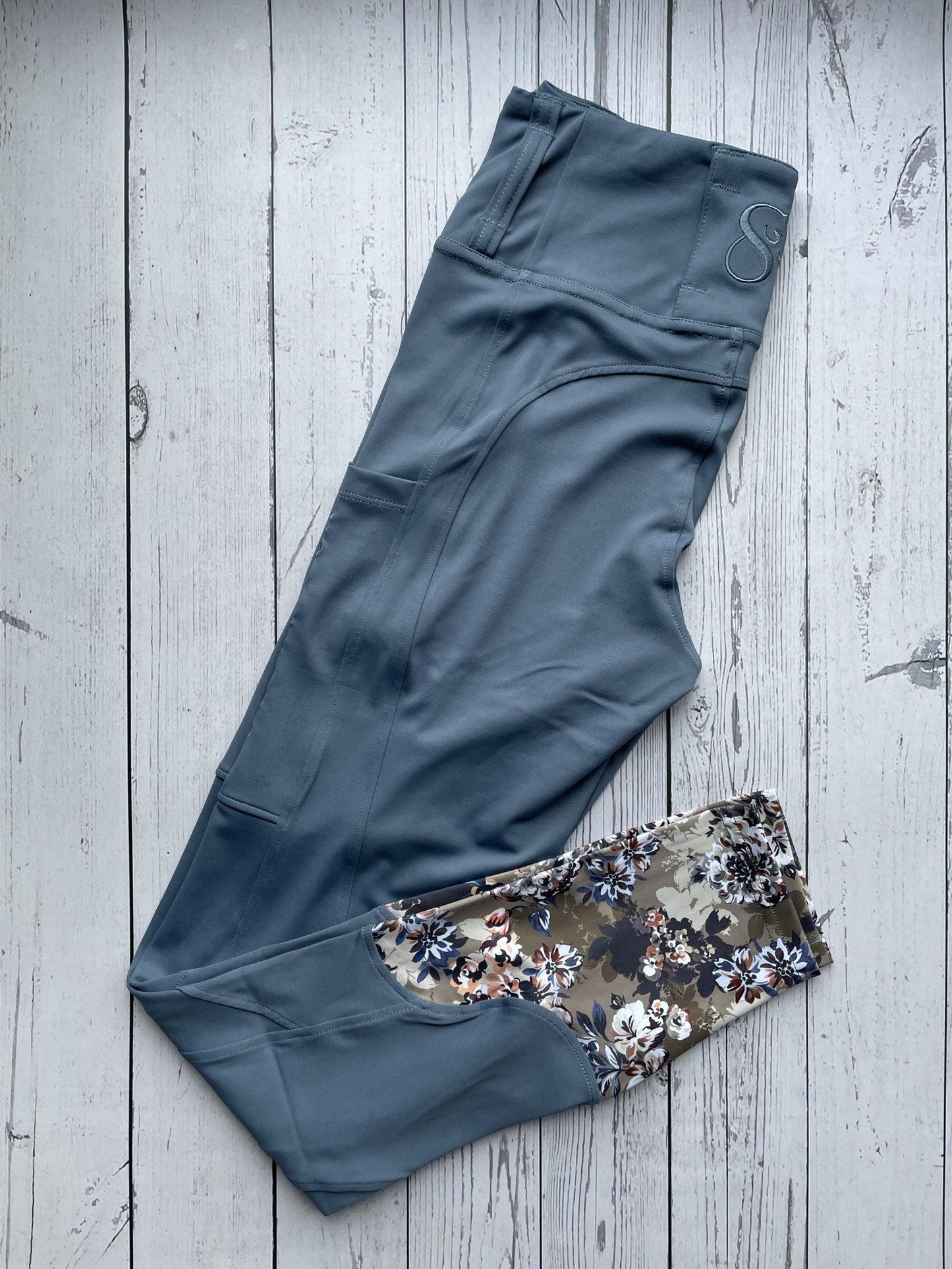 Dusky Blue Standard Riding Leggings/Tights (Non Silicone)