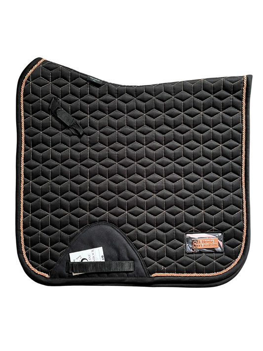 Black and Rose Gold Geo Saddle Pad Dressage