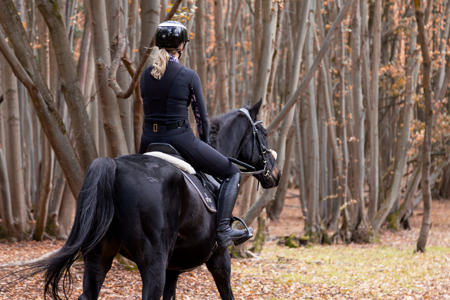 Secret Garden Black All Season Full Seat Riding Leggings/Tights - Water Resistant