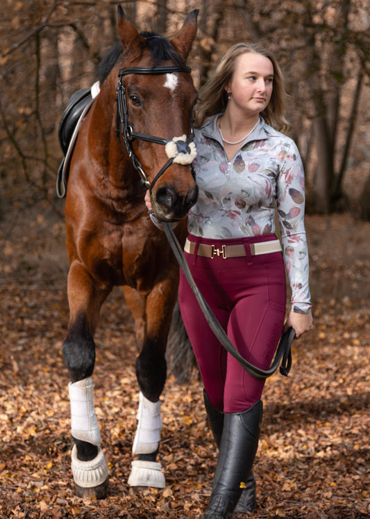 Deep Berry All Season Full Seat Riding Leggings/Tights - Water Resistant