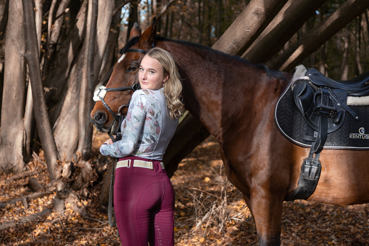 Deep Berry All Season Full Seat Riding Leggings/Tights - Water Resistant