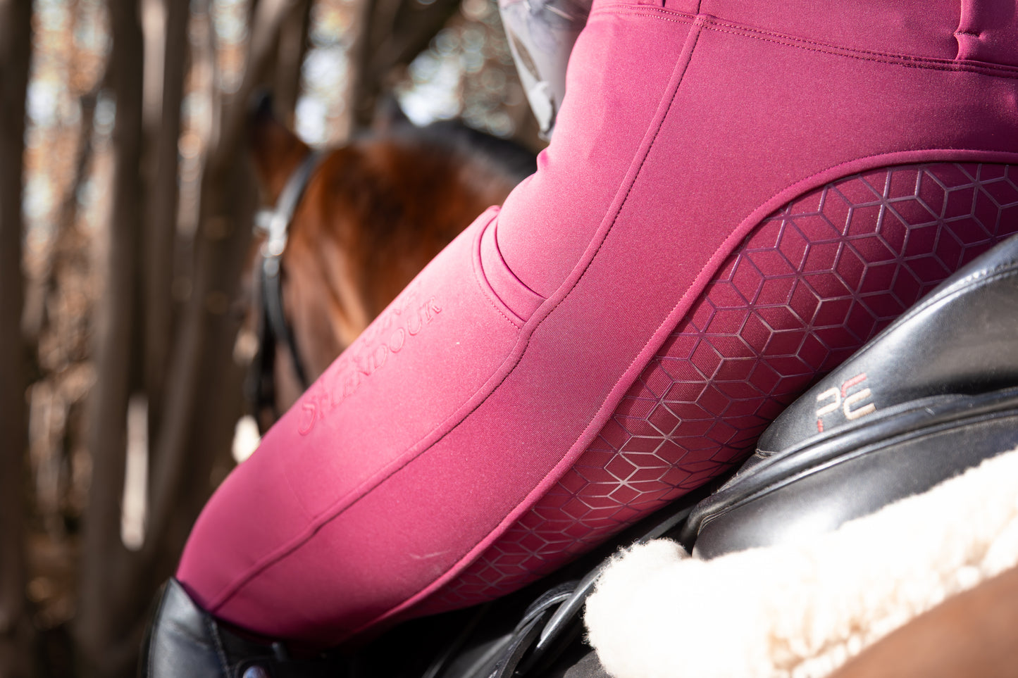 Deep Berry All Season Full Seat Riding Leggings/Tights - Water Resistant