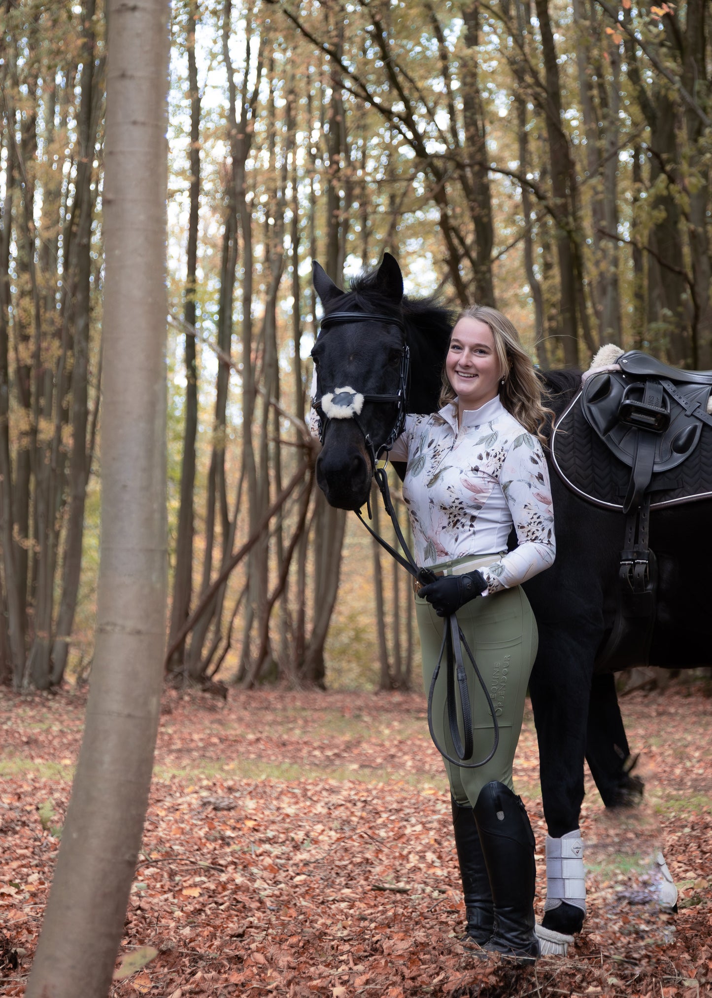 Woodland Fern Standard Riding Leggings/Tights (Non Silicone)