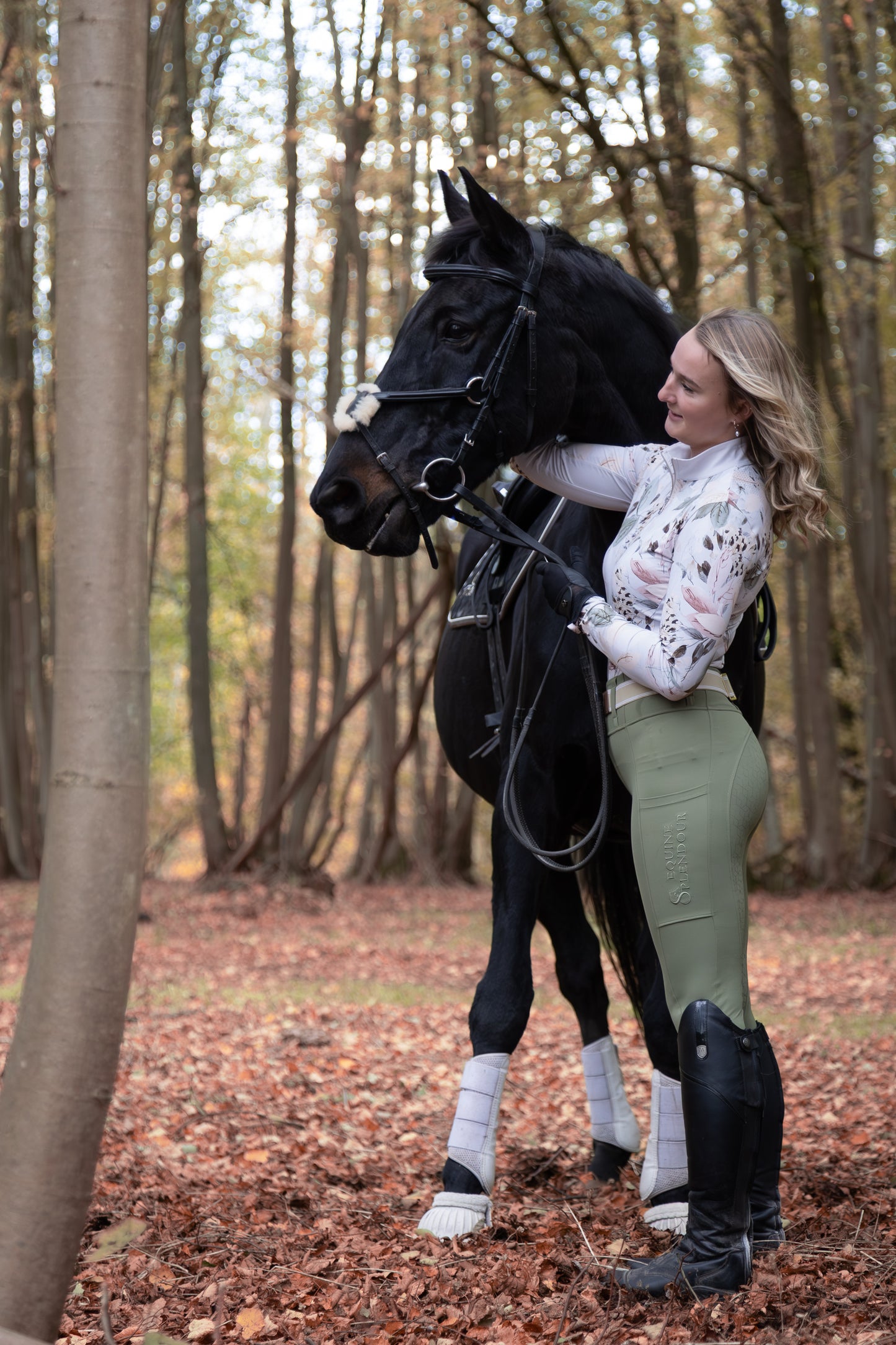 Woodland Fern Full Seat Standard Riding Leggings/Tights
