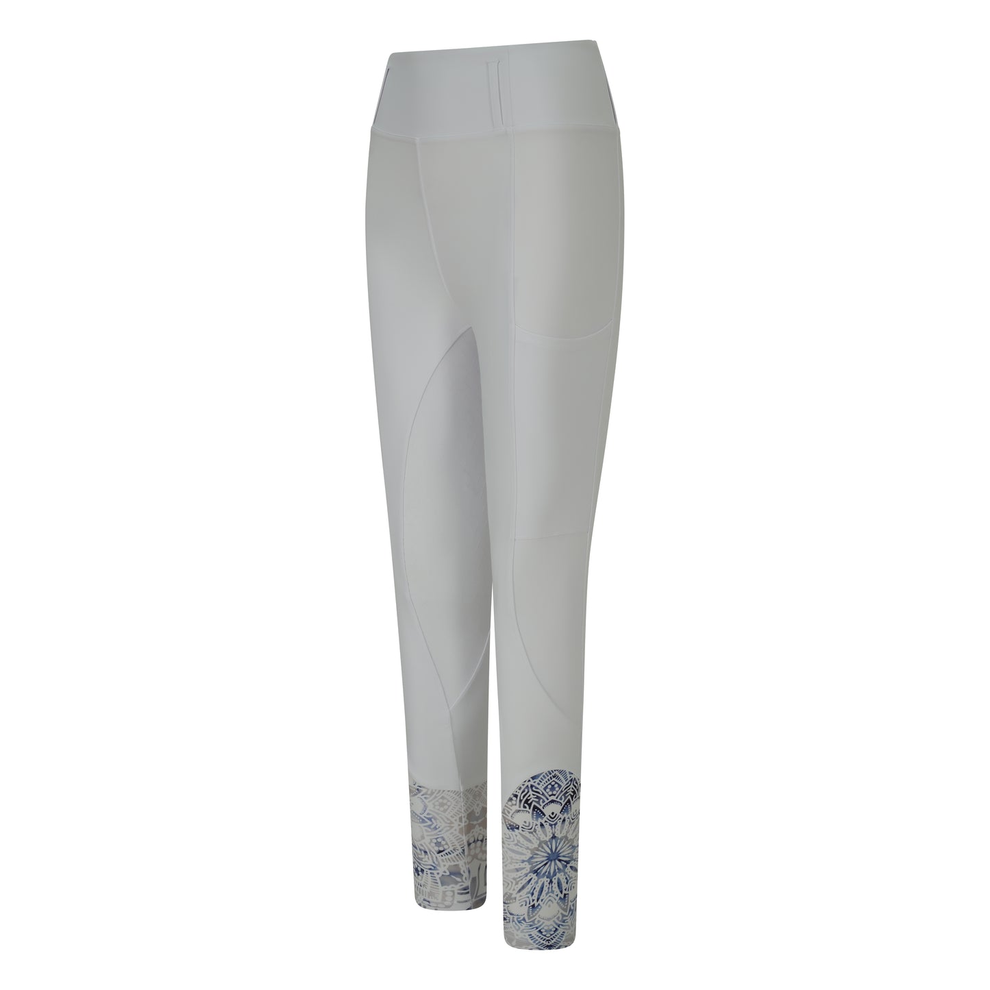 White Competition Full Seat Riding Leggings/Tights Bohemian Sock