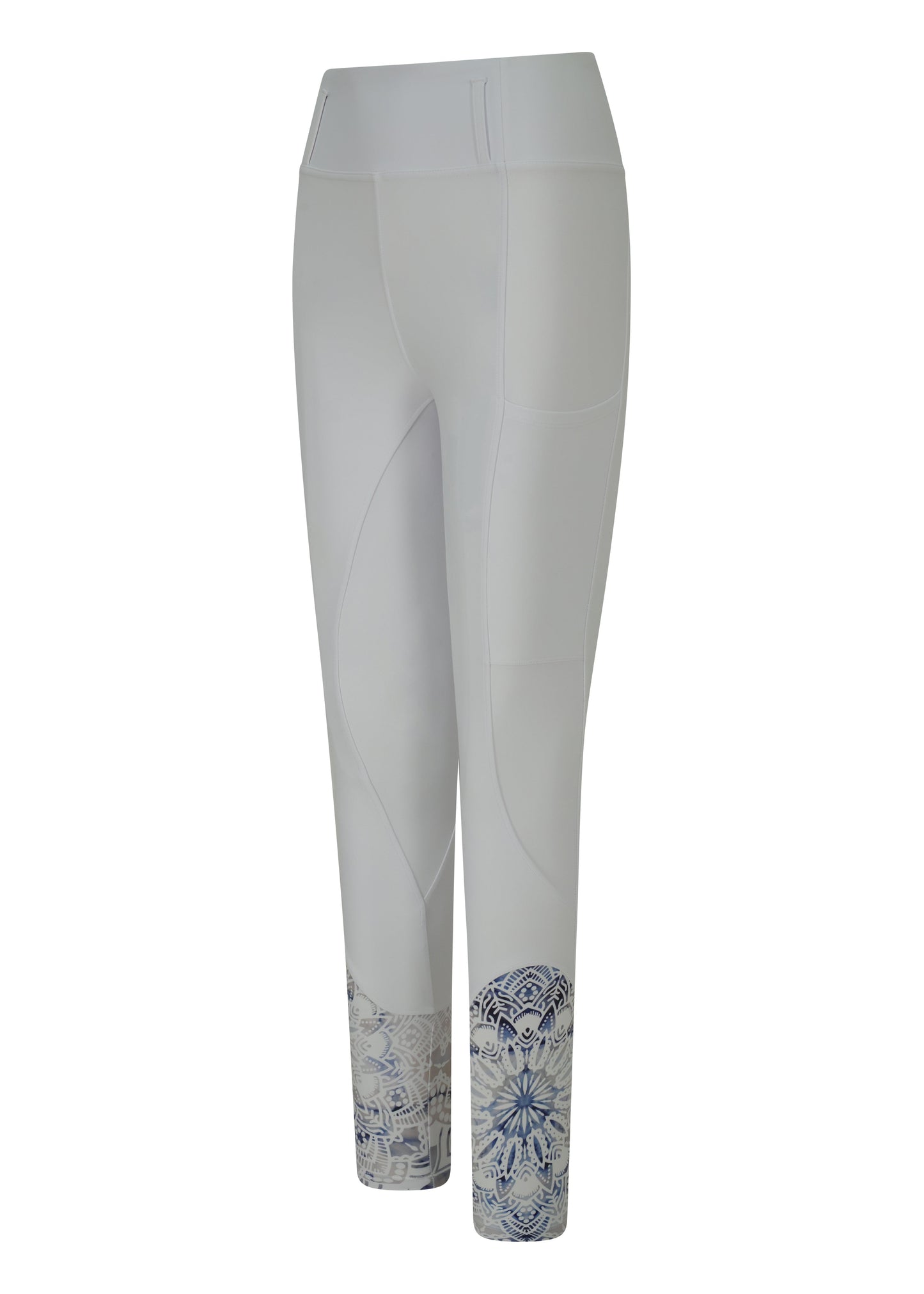 White Competition Riding Leggings/Tights Bohemian Sock (Non Silicone)