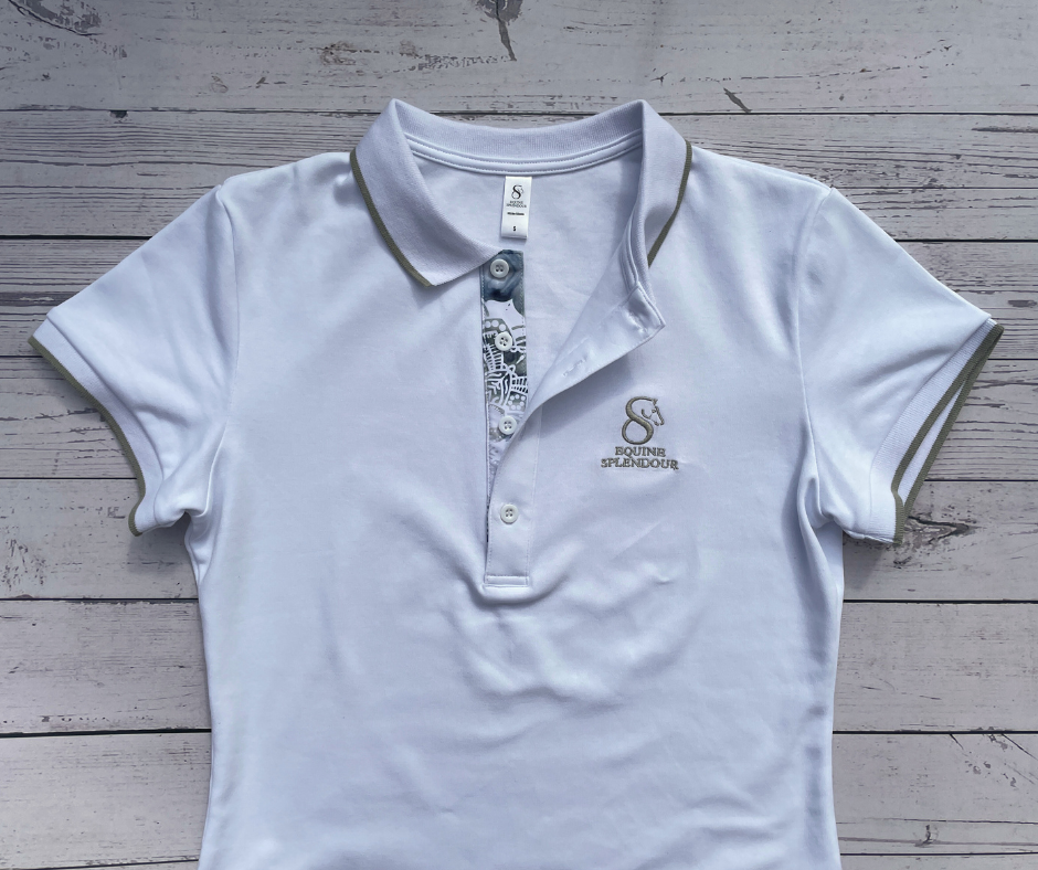 White Bohemian Polo Shirt Equine Splendour