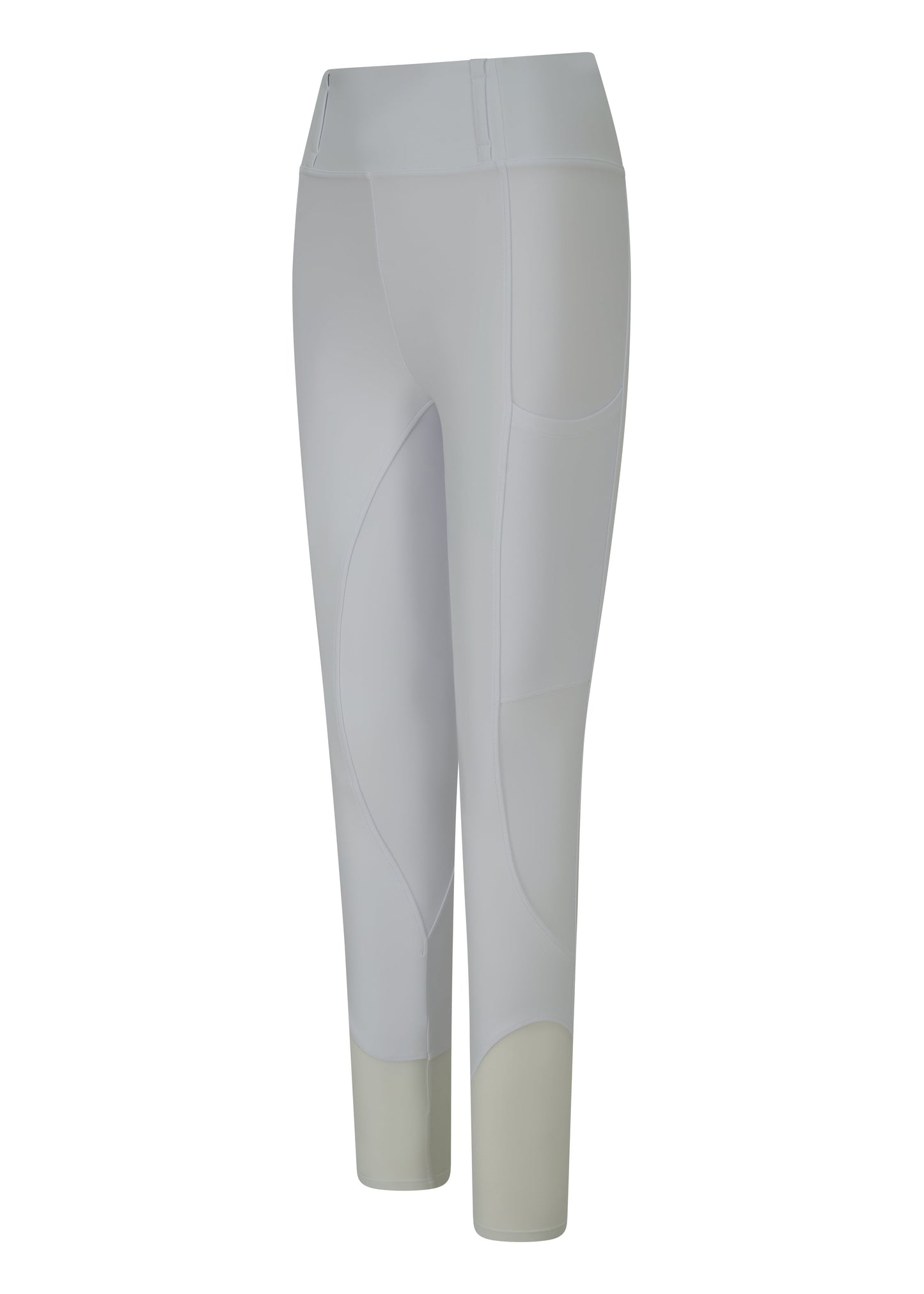 White Competition Riding Leggings/Tights Vented Sock (Non Silicone)