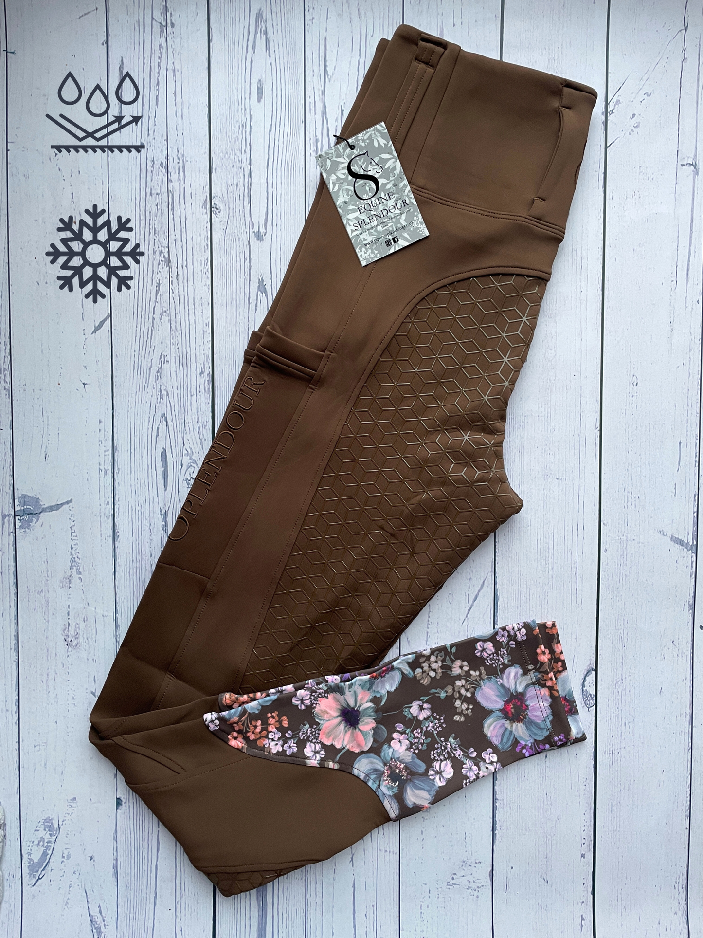 APM-TEC Pantaloni Equitazione Leggins Full Silicone – Taglia L/38 Marrone
