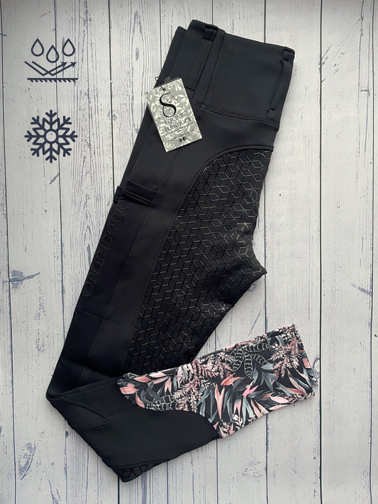 Secret Garden Black Winter Full Seat Riding Leggings - Water Resistant