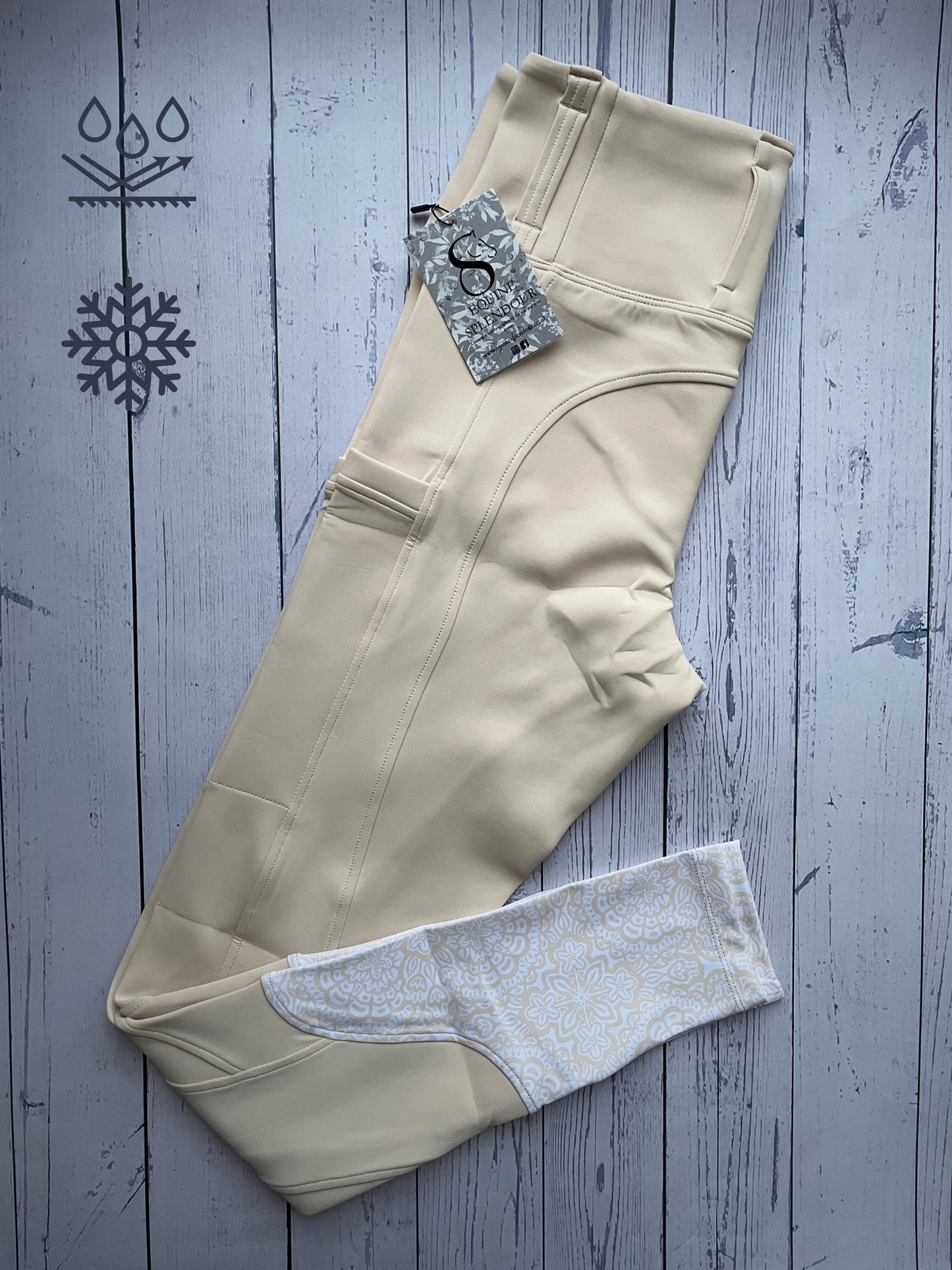 Buttercream Winter Riding Leggings (Non Silicone) - Water Resistant